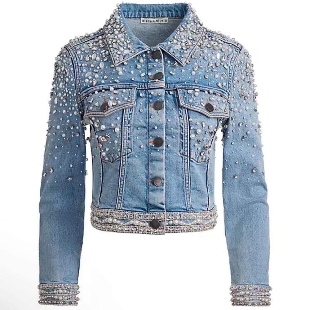 Alice + Olivia Embellished Denim Jacket